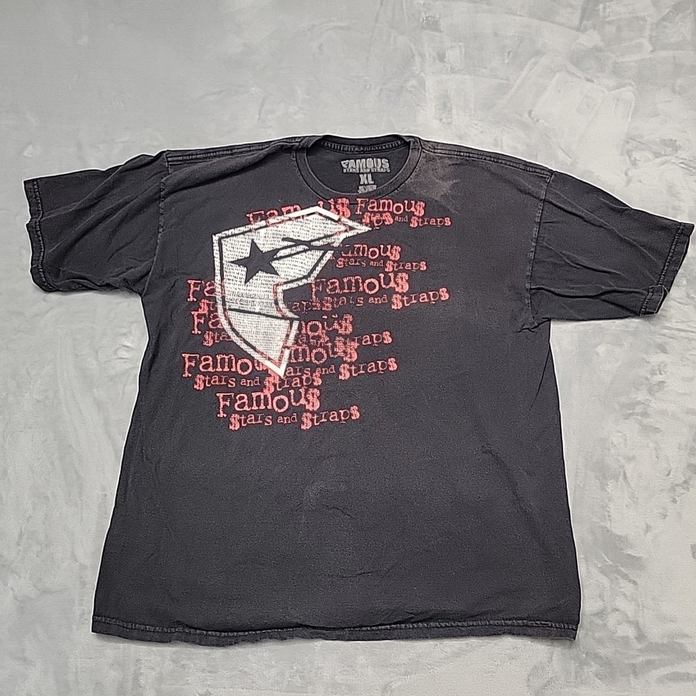 Famous Stars And Straps Shirt Mens XL Black Graphic Tee Travis Barker Skate Punk
